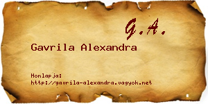 Gavrila Alexandra névjegykártya